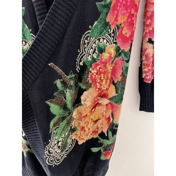 Women Desigual Open Front Cardigan Blue Colorful Size XS bohemian - Picture 5 of 8